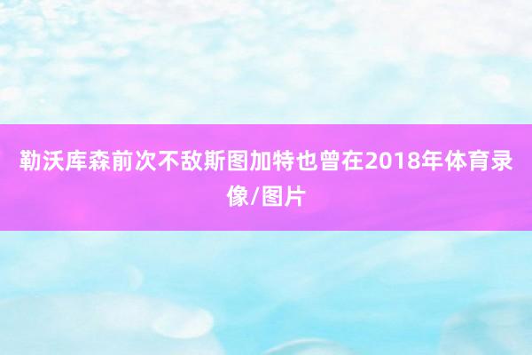 勒沃库森前次不敌斯图加特也曾在2018年体育录像/图片
