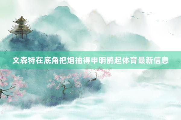 文森特在底角把烟抽得申明鹊起体育最新信息