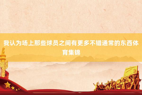 我认为场上那些球员之间有更多不错通常的东西体育集锦