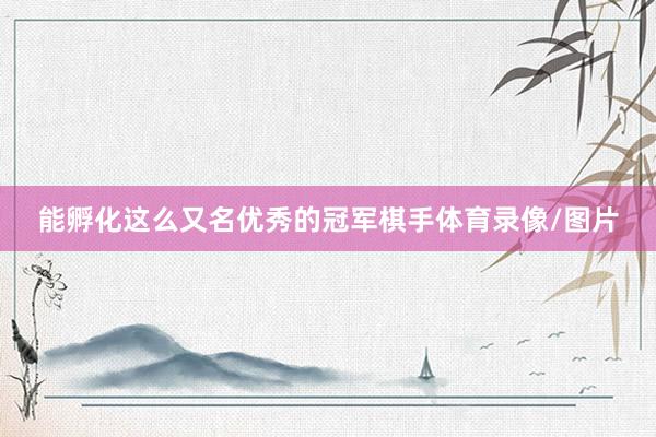 能孵化这么又名优秀的冠军棋手体育录像/图片