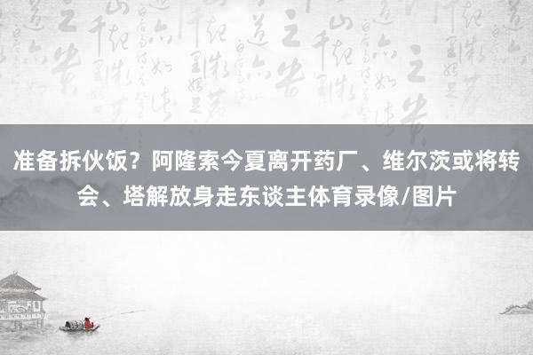 准备拆伙饭？阿隆索今夏离开药厂、维尔茨或将转会、塔解放身走东谈主体育录像/图片