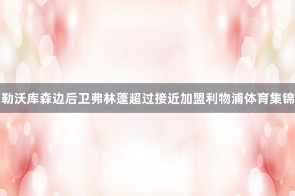 勒沃库森边后卫弗林蓬超过接近加盟利物浦体育集锦