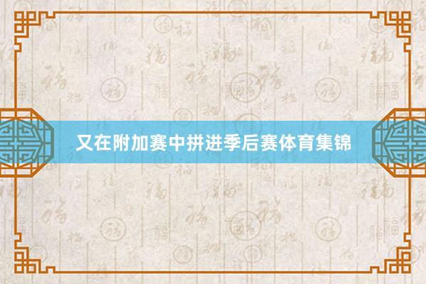 又在附加赛中拼进季后赛体育集锦