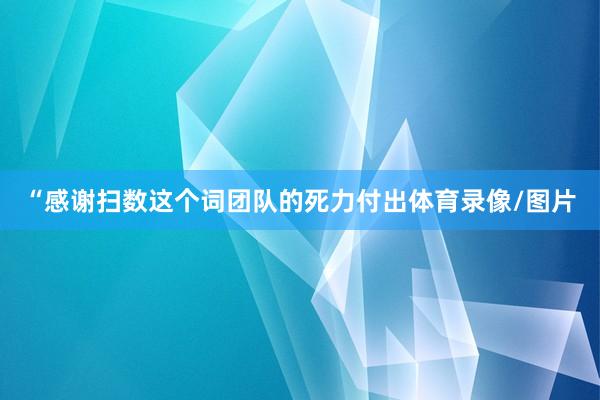 “感谢扫数这个词团队的死力付出体育录像/图片