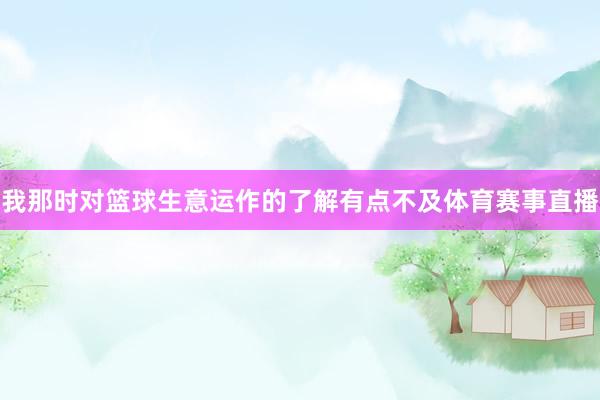 我那时对篮球生意运作的了解有点不及体育赛事直播