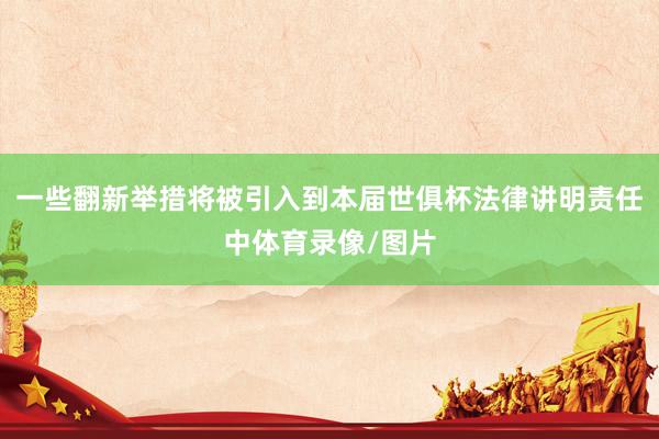 一些翻新举措将被引入到本届世俱杯法律讲明责任中体育录像/图片