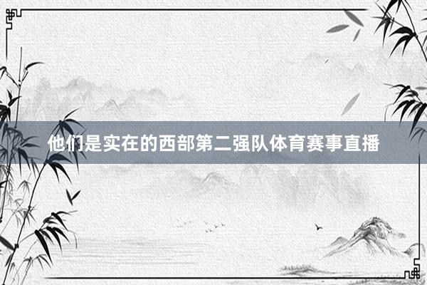 他们是实在的西部第二强队体育赛事直播
