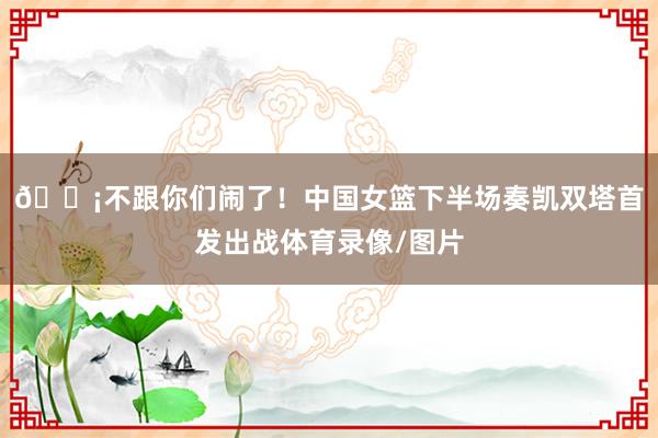 😡不跟你们闹了！中国女篮下半场奏凯双塔首发出战体育录像/图片