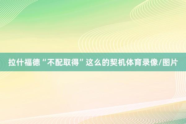 拉什福德“不配取得”这么的契机体育录像/图片