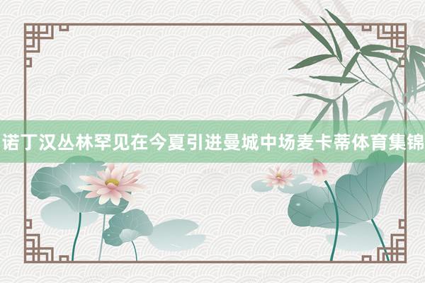 诺丁汉丛林罕见在今夏引进曼城中场麦卡蒂体育集锦