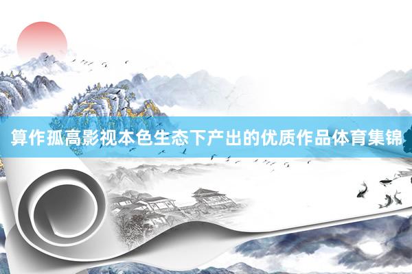 算作孤高影视本色生态下产出的优质作品体育集锦