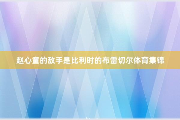 赵心童的敌手是比利时的布雷切尔体育集锦