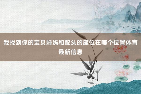 我找到你的宝贝姆妈和配头的座位在哪个位置体育最新信息