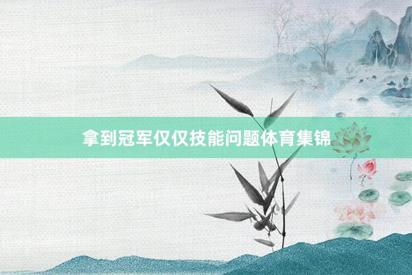 拿到冠军仅仅技能问题体育集锦