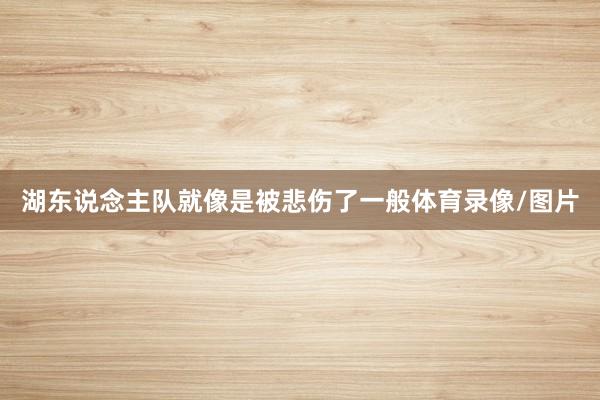 湖东说念主队就像是被悲伤了一般体育录像/图片