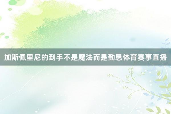 加斯佩里尼的到手不是魔法而是勤恳体育赛事直播