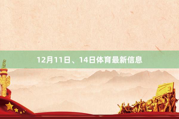12月11日、14日体育最新信息