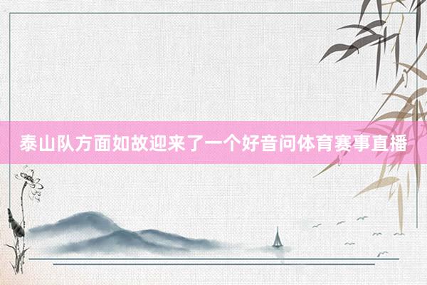 泰山队方面如故迎来了一个好音问体育赛事直播