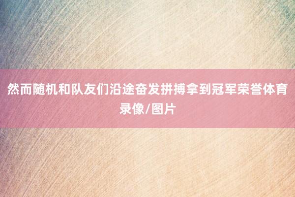 然而随机和队友们沿途奋发拼搏拿到冠军荣誉体育录像/图片