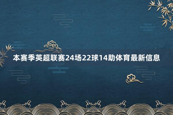 本赛季英超联赛24场22球14助体育最新信息