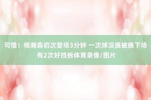 可惜！杨瀚森初次登场3分钟 一次球没摸被换下场 有2次好挡拆体育录像/图片