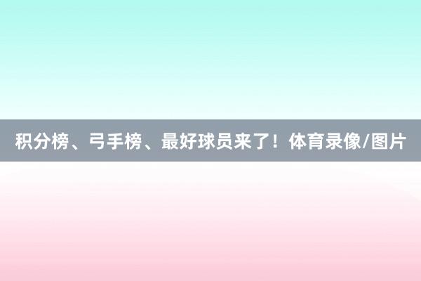 积分榜、弓手榜、最好球员来了！体育录像/图片