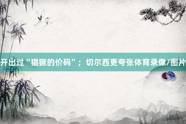 开出过“猖獗的价码”；切尔西更夸张体育录像/图片