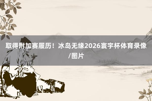 取得附加赛履历！冰岛无缘2026寰宇杯体育录像/图片